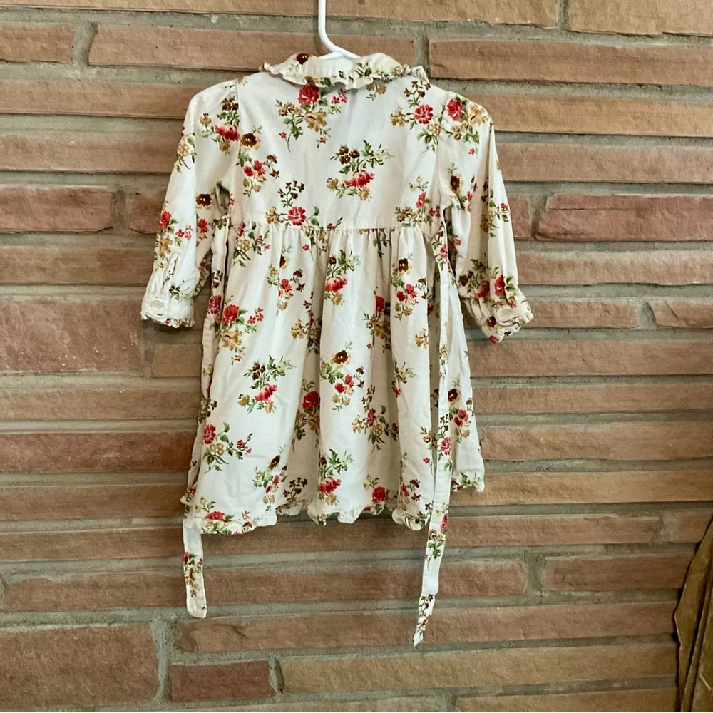 Ralph Lauren Baby Button Dress Floral Lightweight Corduroy 6-12 Months
